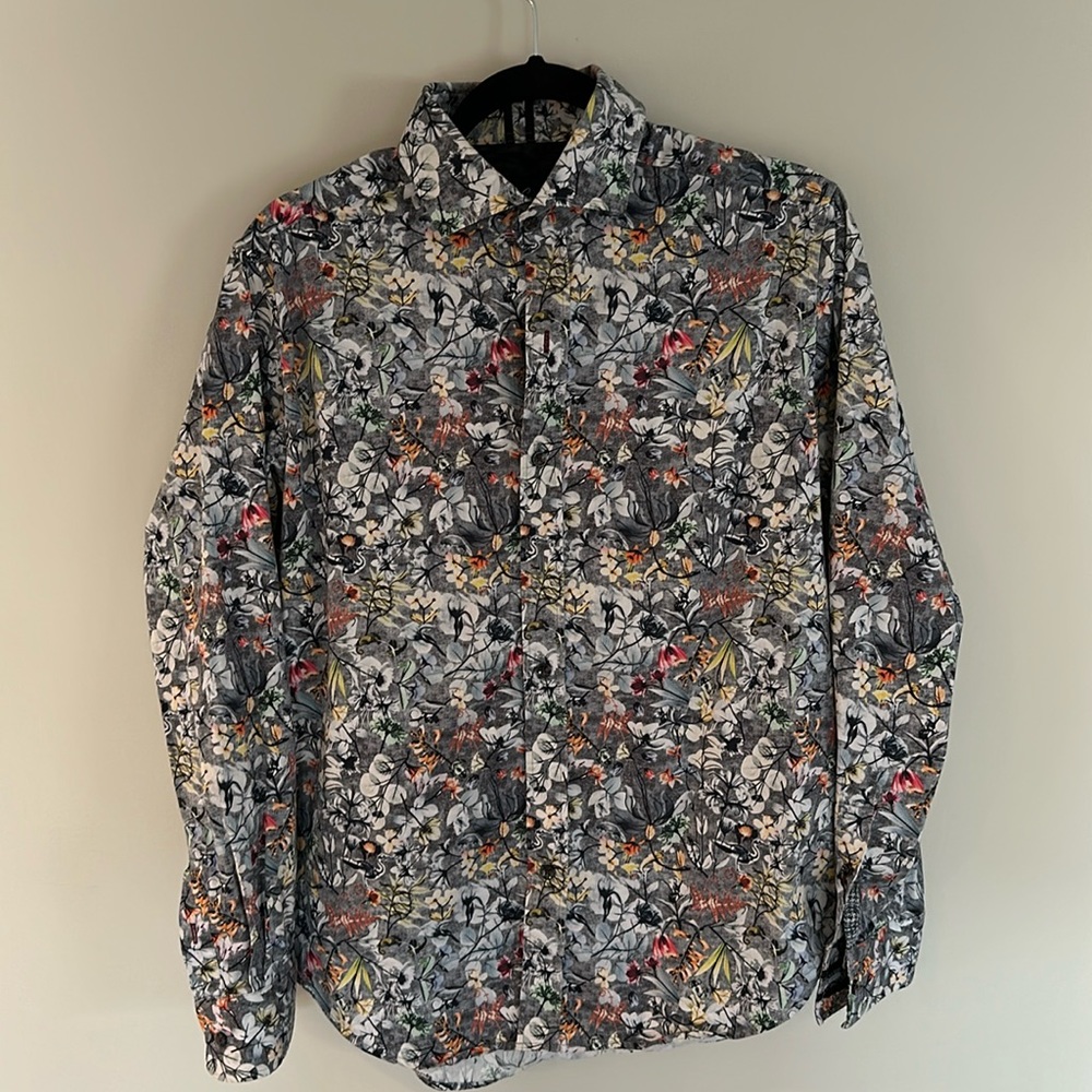 Robert Graham Boutique Men’s Dress Shirt, Medium, Floral, Fall